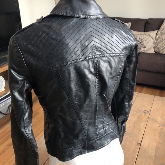 Dynamite black faux leather jacket - Picture 3 of 6